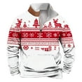 thumbnail image 1 of successthop Mens Christmas Sweatshirts Funny Quarter Zip Long Sleeve Tops Pullover Sweaters with Pocket Streetwear Red, 1 of 3