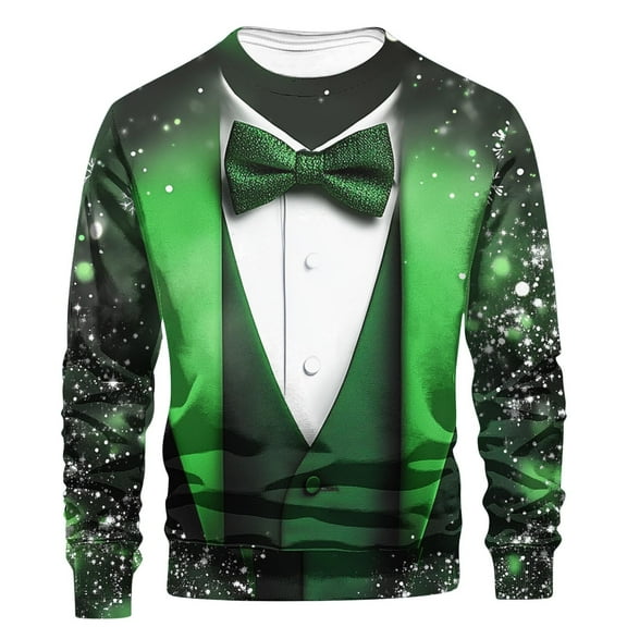 successthop Mens Christmas Sweatshirts Graphic Crewneck Long Sleeve Sweaters Fall Winter Pullover Streetwear Tops Black