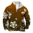 thumbnail image 1 of successthop Mens Christmas Sweatshirts Snow Quarter Zip Long Sleeve Sweater Pullover Top with Pocket Streetwear Orange, 1 of 3