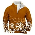 thumbnail image 1 of successthop Mens Christmas Sweatshirts Snow Quarter Zip Long Sleeve Top Pullover Streetwear with Pocket Sweaters Orange, 1 of 3