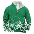 thumbnail image 1 of successthop Mens Christmas Sweatshirts Snow Quarter Zip Long Sleeve Top Pullover Streetwear with Pocket Sweaters, 1 of 3