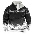 thumbnail image 1 of successthop Mens Christmas Sweatshirts Snow Quarter Zip Long Sleeve Top Pullover Sweater with Pocket Streetwear Black, 1 of 3