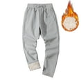 thumbnail image 1 of successthop Mens Fleece Sweatpant Straight Pant with Pockets Solid Pants Drawstring Open Bottom Winter Trousers Gray, 1 of 4