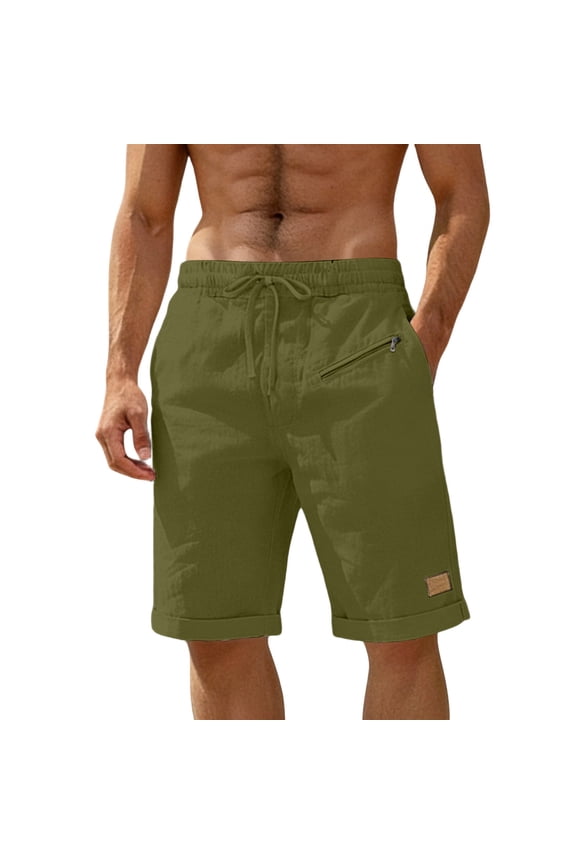 Mens Gym Shorts with Zipper Pockets Knee Length Shorts Drawstring Bottoms Big and Tall Summer Clothes 3XL