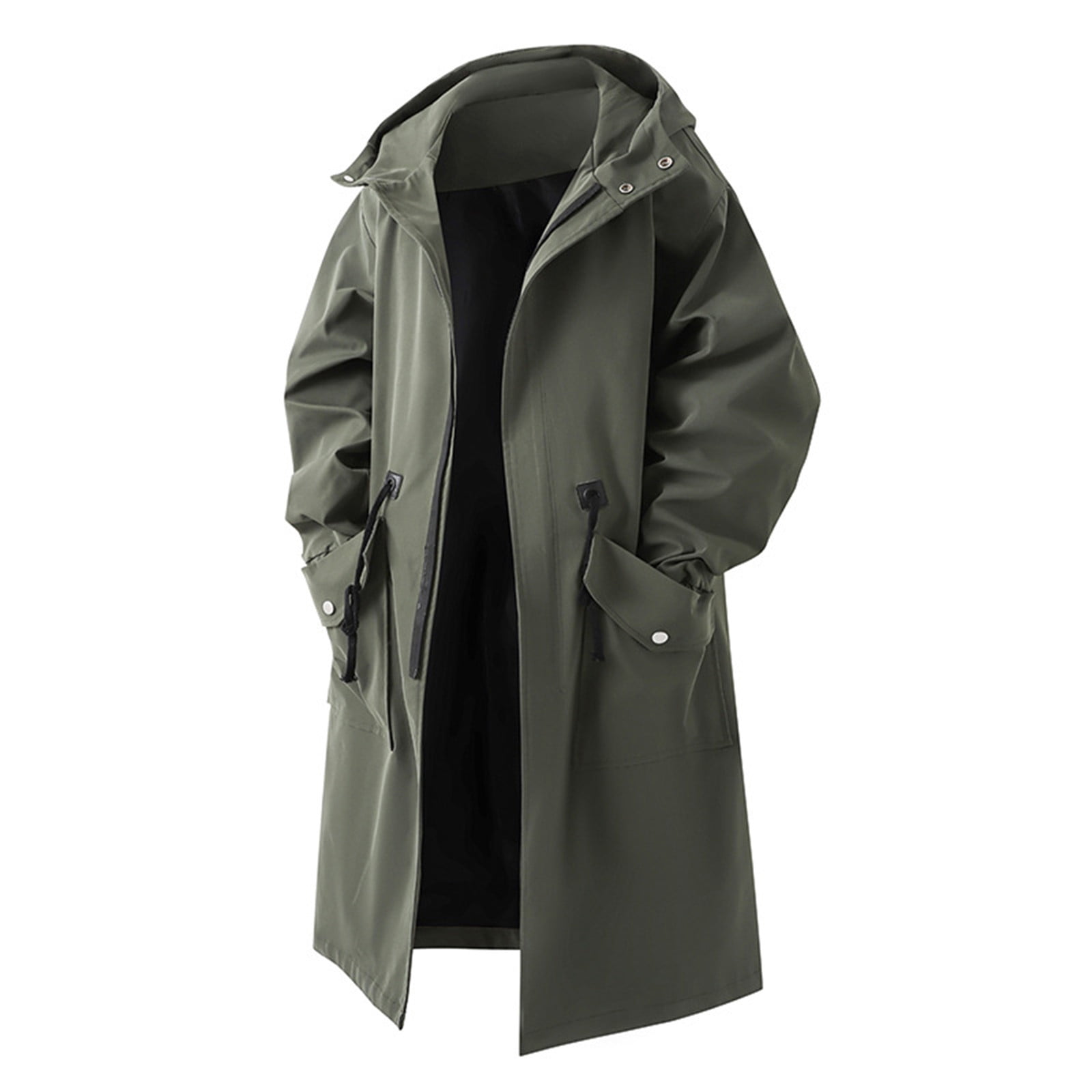 successthop Winter Trench Coats for Men Windbreaker Hooded with