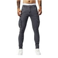 thumbnail image 1 of successthop Mens Jeans Stretch Jogger Streetwear Button Tapered Pant Ripped Washed Zip Up Summer Trousers with Pockets, 1 of 8