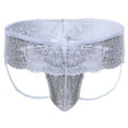 thumbnail image 1 of successthop Mens Lace Underwear Thongs Plus Size Stylish Underpant Lightweight Solid Confidence Thongs White S, 1 of 6