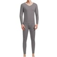 thumbnail image 1 of successthop Mens Long Johns Thermal Sets Plus Size Soft Long Sleeve Crewneck Long Tops and Comfortable Leggings Solid L, 1 of 3