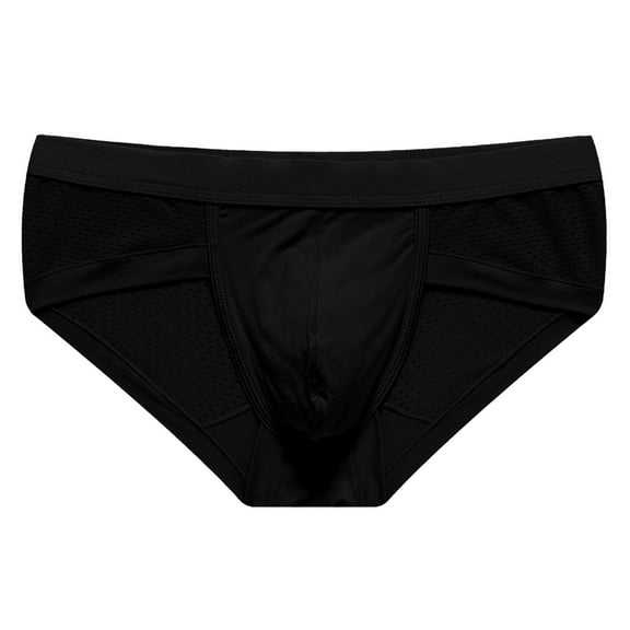 successthop Mens Low Rise Briefs Butt Lifting Comfortable Underwear Lightweight Breathable Solid Underpant Black L
