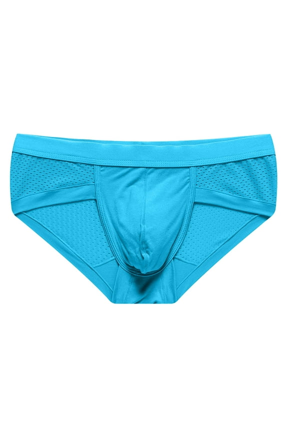 Mens Low Rise Briefs Butt Lifting Comfortable Underwear Lightweight Breathable Solid Underpant Blue XL