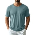 thumbnail image 1 of successthop Mens Nylon Shirts Short Sleeve Crewneck TShirt Pullover Tops Big and Tall Lightweight Solid Clothes Green, 1 of 9