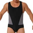 thumbnail image 1 of successthop Mens One Piece Swimsuit Mesh Nylon Beachwear Sleeveless Romper High Strecth Color Block Summer Jumpsuit XL, 1 of 9