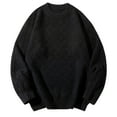 thumbnail image 1 of successthop Mens Oversized Plus Size Sweater Cable Knit Long Sleeve Chunky Crewneck Knitwear Ribbed Cuff Solid Tops, 1 of 4