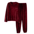 thumbnail image 1 of successthop Mens Pajamas Sets Thick Long Sleeve Crew Neck Tops with Full Pants Winter Fall Loungewear, 1 of 4