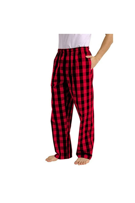 Mens Pants Checkered Print Open Bottom Causal Pants