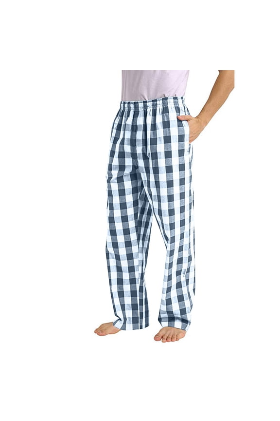 Mens Pants Checkered Print Open Bottom Causal Pants
