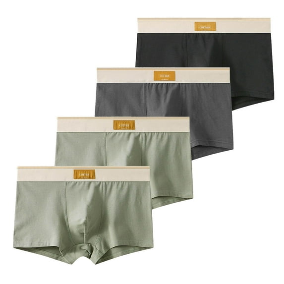 successthop Mens Plus Size Underwear 4 Pack Support Pouch Lightweight Breathable Colorful Boxer Brief Multiple Pack Gray
