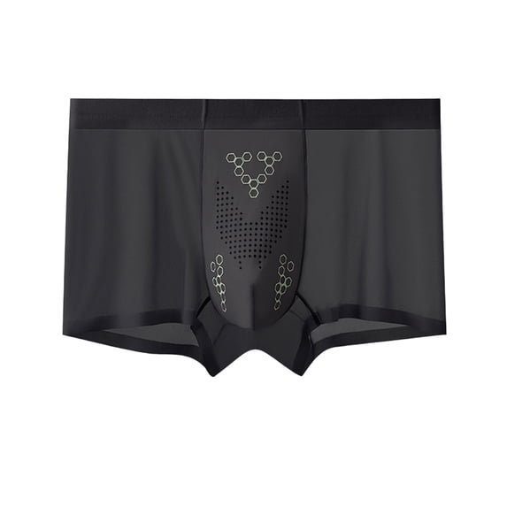 successthop Mens Plus Size Underwear Support Pouch Comfortable Lightweight Stretch Solid Boxer Brief Black 2XL