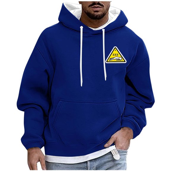 successthop Mens Pullover Hoodies Big and Tall Long Sleeve Hoodie Drawstring Tops ZZZ Print Fall Streetwear with Pockets