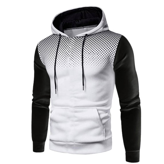successthop Mens Pullover Hoodies with Pockets Long Sleeve Hoodie Drawstring Pullover Top Gradient Fall Gym Streetwear L