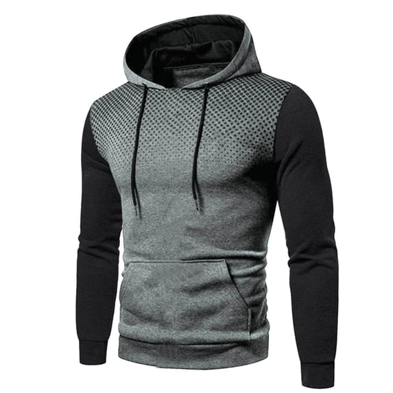 successthop Mens Pullover Hoodies with Pockets Long Sleeve Hoodie Drawstring Pullover Top Gradient Fall Gym Streetwear