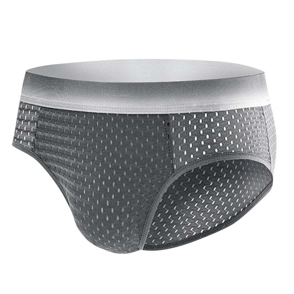 successthop Mens Silk Underwear Briefs Cool Comfortable Lightweight Soft Breathable Colorful Underpant Gray 2XL