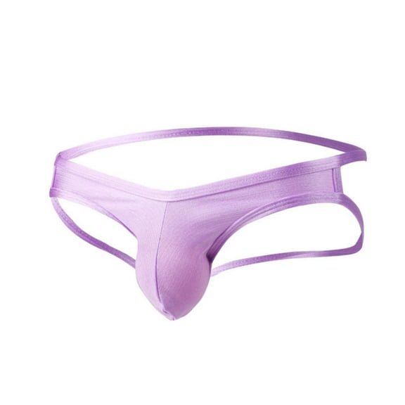 successthop Mens Silk Underwear Briefs Cool Trendy Lightweight Soft Breathable Solid Magnetic Underpant Purple XL