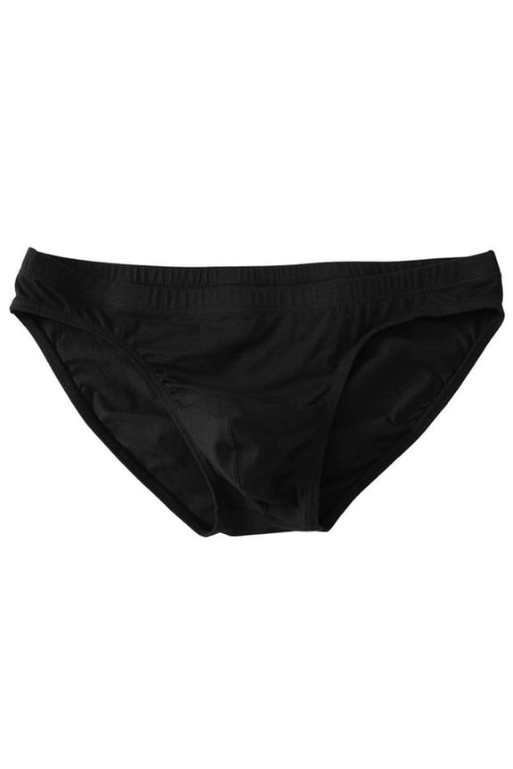 Mens Silk Underwear Briefs Plus Size Comfortable Soft Stretch Solid Magnetic Underpant Black L