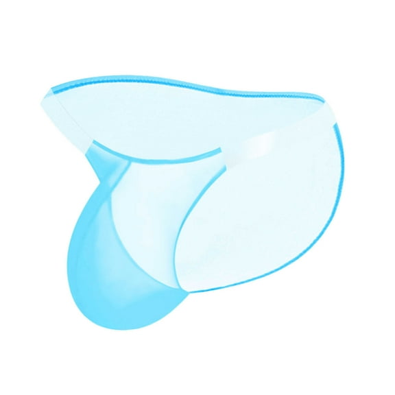 successthop Mens Silk Underwear Briefs Plus Size Cool Mesh Comfortable Sport Lightweight Breathable Solid Underpant Blue