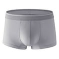thumbnail image 1 of successthop Mens Silk Underwear Plus Size Cool Support Pouch Low Rise Sport Lightweight Solid Boxer Brief Gray L, 1 of 7