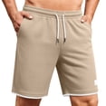 thumbnail image 1 of successthop Mens Soccer Shorts Strecthy Sweatpant Shorts Drawstring Bottoms Big and Tall Beachwear Workout Clothes Khaki S, 1 of 7