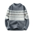 thumbnail image 1 of successthop Mens Sweaters Long Sleeve Crew Neck Knitwear Printed Winter Fall Casual Pullover Outwear, 1 of 3