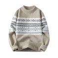 thumbnail image 1 of successthop Mens Sweaters Long Sleeve Crew Neck Knitwear Printed Winter Fall Casual Pullover Outwear, 1 of 2