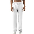 thumbnail image 1 of successthop Mens Sweatpants Fleece Drawstring Casual Pant Elastic Waist Solid Straight Leg Trousers with Pockets Pants, 1 of 2