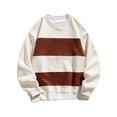 thumbnail image 1 of successthop Mens Sweatshirt Crewneck Oversized Plus Size Long Sleeve Sweaters Pullover Top Stripe Fall Clothes, 1 of 2