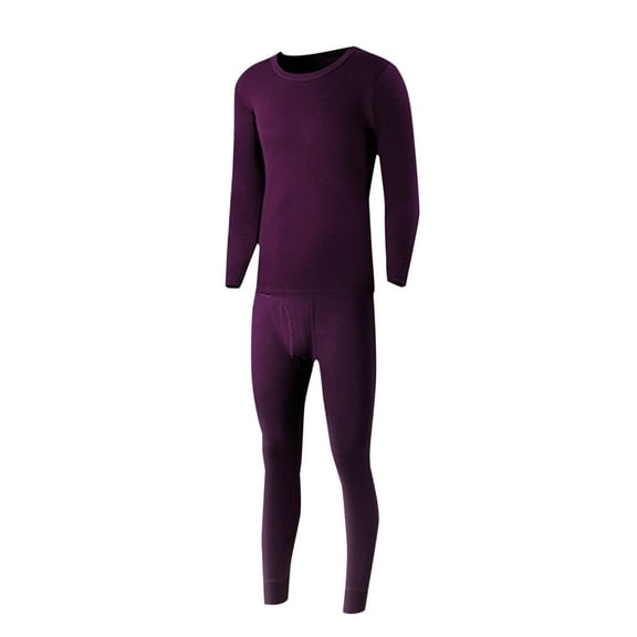 successthop Mens Thermal Underwear Sets Plus Size Loose Comfortable Long Sleeve Crewneck Soft Tops and Leggings Solid M