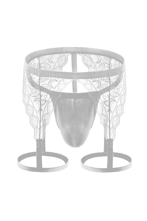 Mens Thongs and G String Cool Mesh Stylish Underwear Breathable Stretch Solid Brief White M