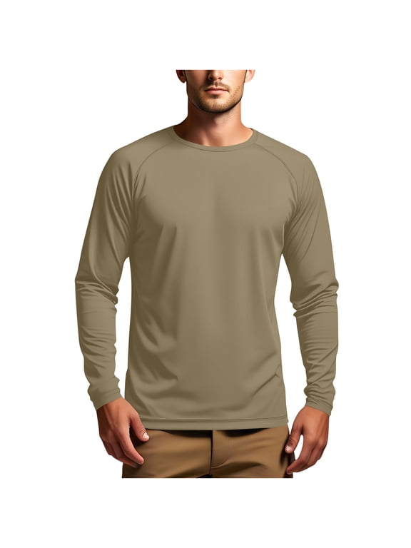 Mens UV Protection Shirts for Swimming Long Sleeve Solid Jacket for Outdoor Driving Traveling Hiking Fishing Green XL