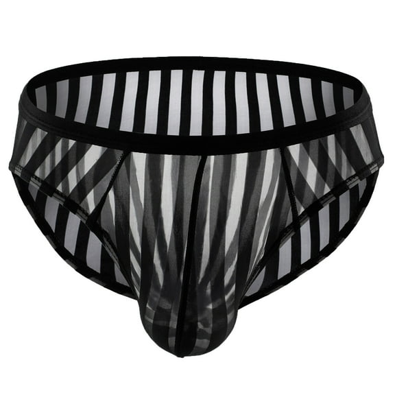 successthop Mens Underwear Briefs Plus Size Cool Mesh Sustainable Lightweight Breathable Solid Underpant Black M