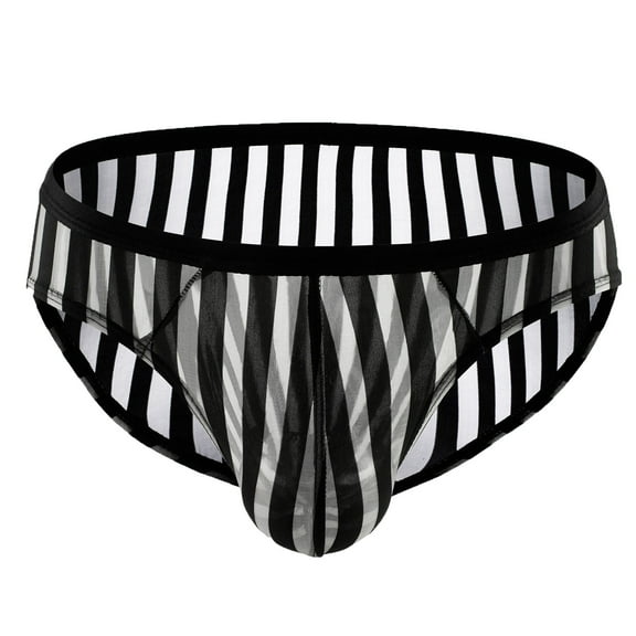 successthop Mens Underwear Briefs Plus Size Cool Mesh Sustainable Lightweight Breathable Solid Underpant Black M