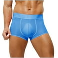 thumbnail image 1 of successthop Mens Underwear Silk Boxer Briefs Cool Mesh Trendy Sport Lightweight Breathable Solid Underpant Blue S, 1 of 5