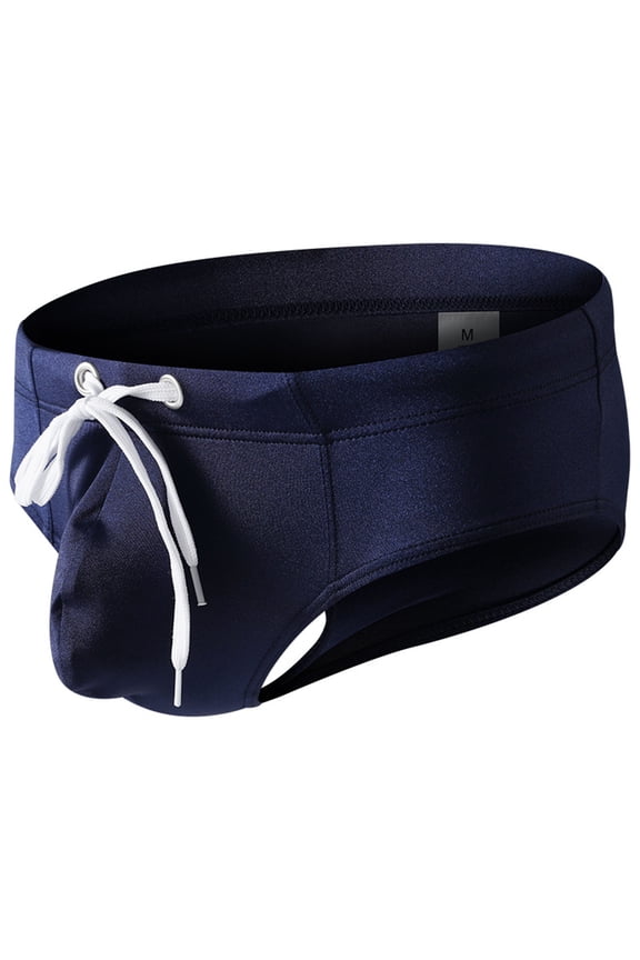 Mens Underwear with Pouch for Balls Support Strap Comfortable Breathable Solid Magnetic Briefs Blue L