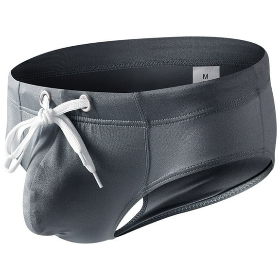 successthop Mens Underwear with Pouch for Balls Support Strap Comfortable Breathable Solid Magnetic Briefs Gray XL
