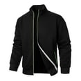 thumbnail image 1 of successthop Mens Winter Coats Long Sleeve No Hooded Jacket with Pockets Zipper Solid Fall Casual Outwear, 1 of 4