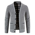 thumbnail image 1 of successthop Mens Winter Coats Thick Long Sleeve V Neck with Pockets Button Down Cardigan Solid Fall Outwear, 1 of 9