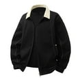 thumbnail image 1 of successthop Mens Winter Coats Vintage Workwear Long Sleeve Lapel Jacket with Pockets Zipper Solid Fall Stylish Workwear, 1 of 7