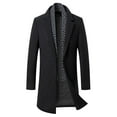 thumbnail image 1 of successthop Mens Wool Blend Coat with Detachable Soft Plaid Scarf Plus Size Notched Lapel Single Breasted Trendy Jackets, 1 of 8