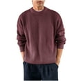 thumbnail image 1 of successthop Mens and Big Mens Sweaters Plus Size Long Sleeve Knitwear Chunky Crewneck Fall Winter Ribbed Cuff Solid Tops, 1 of 6