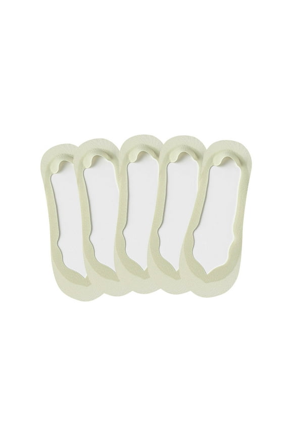 No Show Socks for Women 5 Pack Silk Cool Feel Ladies Short Soft Comfortable Summer Sock for Gifts Green