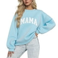 thumbnail image 1 of successthop Oversized Mama Sweatshirt for Women Crewneck Long Sleeve Tops Casual Pullover Sweater Letter Outwear Blue, 1 of 3